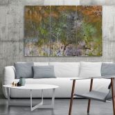 3-delige canvasprint, een bloeiende boom in de roestweide 
