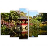 Leinwandbild 5 teilig, Garten Japan Landschaft 