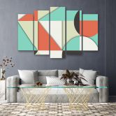 Leinwandbild 5 teilig, Geometrische Abstraktionsformen 
