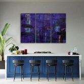 Leinwandbild 3 teilig, Lila handgemalte Abstraktion 