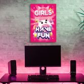 Canvasbillede, Gaming-inskription til kvinder 