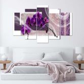 Leinwandbild 5 teilig, Veilchenorchidee 