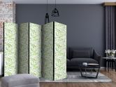 Paravent, Raumteiler freistehend, Trennwand - Plants Stained Glass II, 5-teilig - einseitig bedruckt - 225x172 cm 