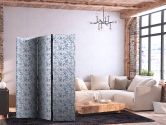 Paravent, Raumteiler freistehend, Trennwand - Vintage Blue Flowers 