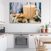 Leinwandbild 3-teilig, Kaffeetasse Shabby 