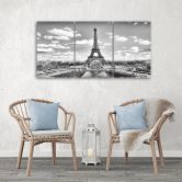 3-delig canvas zwart-wit Eiffeltoren 