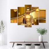 Canvas print 5 stuks, Boeddha Gouden Feng Shui 