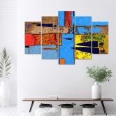 Leinwandbild 5 teilig, Abstrakt Bunt 