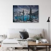 Tableau en verre acrylique Cole - vue froide sur le lac 