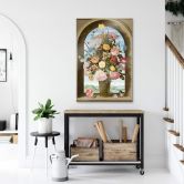 Acrylglasbild Bosschaert - Blumenvase in einer Fensternische 