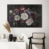 Tableau en verre acrylique Fleurs Nature morte style Redouté - Bloomery Decor 