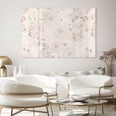 Tableau en verre acrylique Dahlias Shabby Chic Beige - Bloomery Decor 