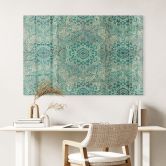 Akrylbillede Mandala Boho guld-grøn - Bloomery Decor 