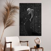 Tableau en verre acrylique requin-baleine dans l'océan des étoiles - Cakir 