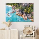 Tableau en verre acrylique Côte rocheuse tropicale des Seychelles - Colombo 