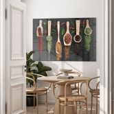 Acrylglasbild Kräuter und Gewürze auf Holzlöffel - Dingemans 