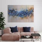 Acrylglasbild Blau-goldene Interaktion - Fedrau 