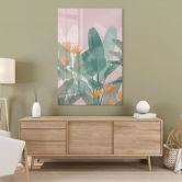 Acrylglas Botanische illustratie in groen en roze - Goed Blauw 