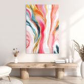 Tableau sur verre acrylique Marbrerie colorée abstraite - Gokhale 