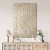 Acrylglas met vormen - Abstracte ringen beige - Grande 