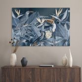 Tableau sur verre acrylique Oiseaux tropicaux dans la forêt la nuit - Haase 