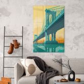 Acrylglasbild Stadtblick durch die Manhattan Bridge - Heemskerk 