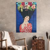 Acrylglasbild Frau mit Blütenpracht im Haar - Hülya 