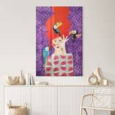 Acrylglasbild Frau mit Tukan-Trio - Hülya 