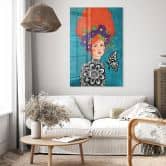 Acrylglasbild Schmetterlingsfrau mit Blütenkranz - Hülya 