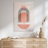 Acrylglasbild Abstrakte Geometrie in Pfirsichfarben - Kubistika 
