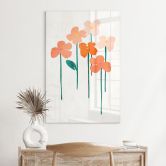 Acrylglasbild Kleine Blumen in Peach-Farben - Kubistika 