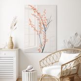 Tableau sur verre acrylique Fleurs de cerisier couleur pêche - Kubistika 