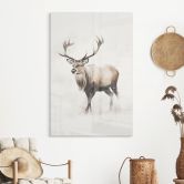 Tableau en verre acrylique Cerf dans l'hiver blanc - Magnusson 