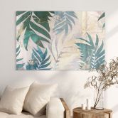 Acrylglasbild Dschungel - Exotische Palmenblätter in Gold-grün - Manovski 