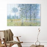 Tableau en verre acrylique Monet - champs au printemps 