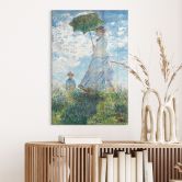 Tableau en verre acrylique Monet - Femme à l'ombrelle - Madame Monet et son fils 