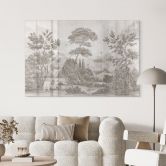 Acrylglasbild Landschaft mit Gartenlandschaft in Beige - Ms Tiff 