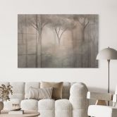 Acrylglasbild Waldmagie im Morgennebel Beige - Ms Tiff 