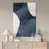 Acrylglasbild Geometrische Balance in Blau und Weiß - Paksoylu 