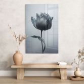 Tableau en verre acrylique Tulipe veloutée en noir - Paksoylu 