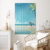 Acrylglasbild Elephant Beach in Indien - Rivers 