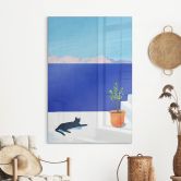 Acrylglasbild Siesta mit Katze am Meer - Rivers 