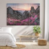Acrylglasbild Seo - Felsige Landschaft im Sonnenuntergang 