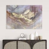Acrylglasbild Edle Strukturen in Gold und Violett - Shelest 