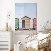 Acrylglasbild Küstencharme - Bunte Hütten am Meer - Shot by Clint 