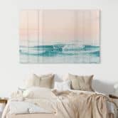 Tableau en verre acrylique La mer bleue rencontre le ciel rose en Grèce - Sisi & Seb 
