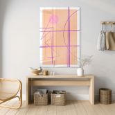 Acrylglasbild Abstrakte Linien auf orangem Hintergrund - Treechild 