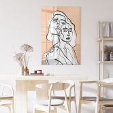 Acrylglasbild Line Art Porträt von zwei Frauen - Treechild 