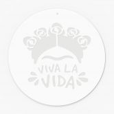 Acrylglasbild, Fensterbild zum Aufhängen Frida - Viva la Vida - Rund 