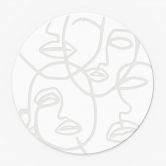 Akrylbillede, vinduesbillede til at hænge op Line Art - Faces - Round 